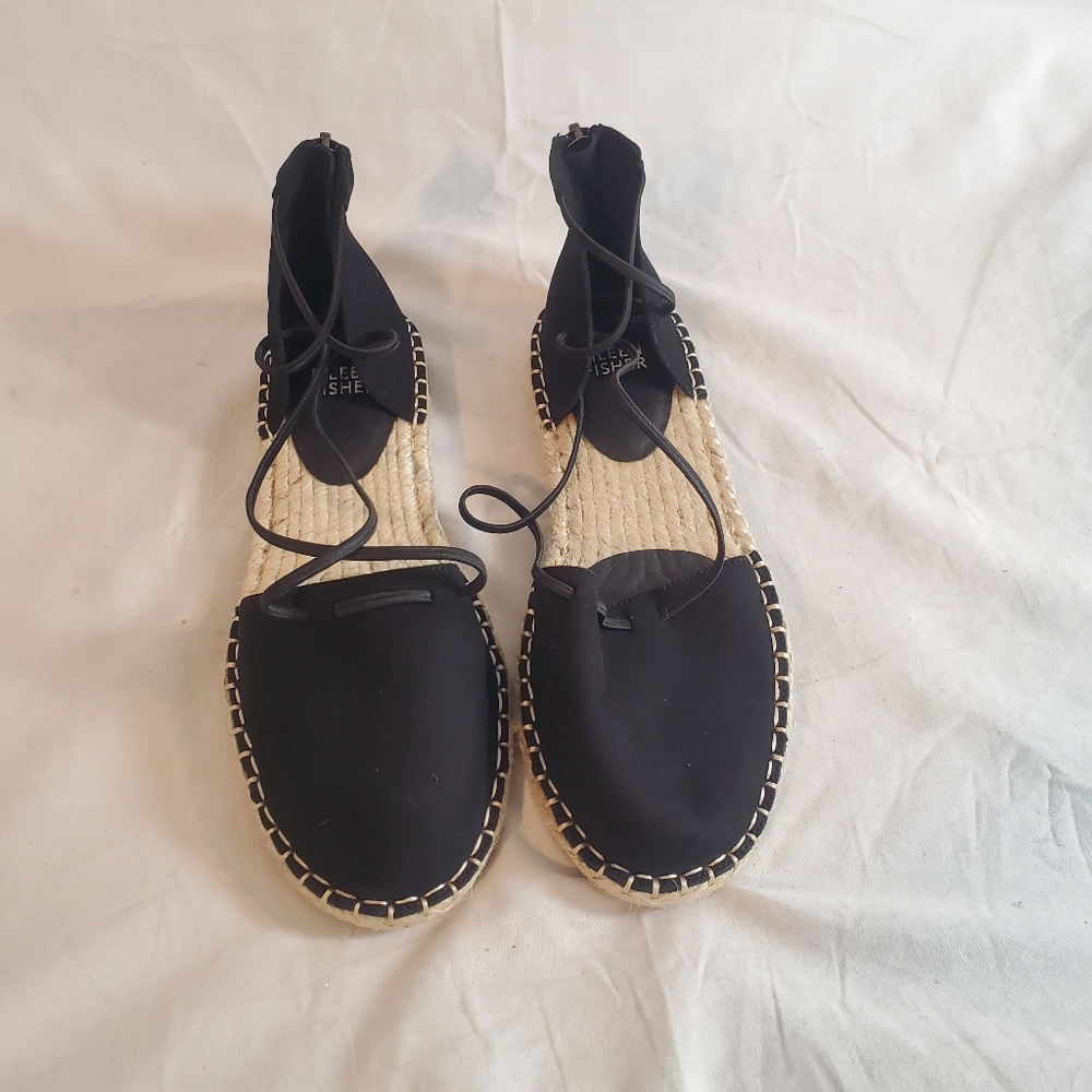 Eileen Fisher Women’s 5.5 Black Lace Suede Flat Espadrilles New without Ta… - Picture 2 of 5